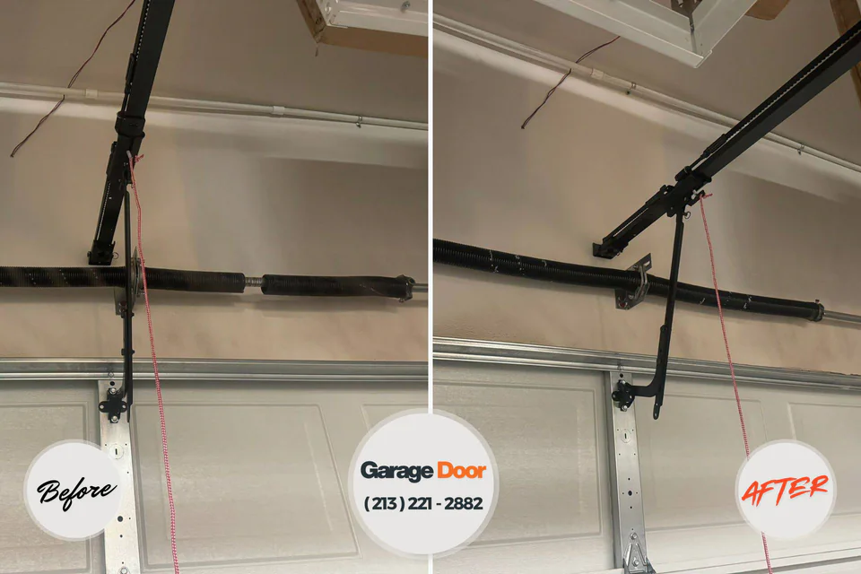 Before and after: garage door repair Sleepy Hollow, WY